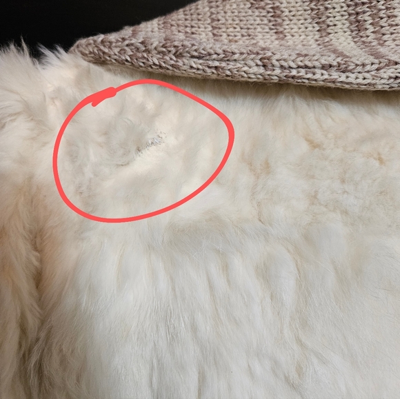 Vintage Jacques Saint Laurent Tan Soft Rabbit Fur Jacket with Fox Tails Scarf - Picture 7 of 12